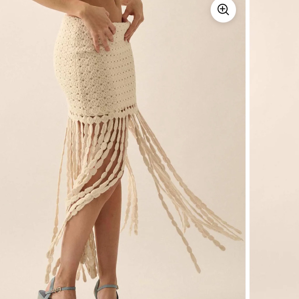 Nwt Promesa Hippie Spirit Crochet Knit Fringe Maxi Skirt